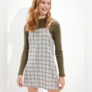 Plaid Overall Dress